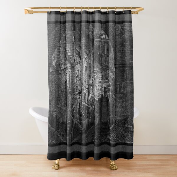 Over London by Rail by Gustave Dore Classical Art Xzendor7 Old Masters Reproductions Shower Curtain