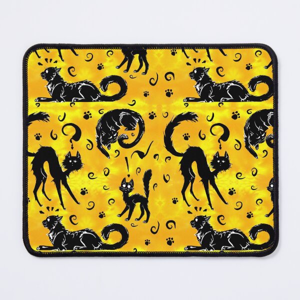 Item preview, Spoopy Kittehs in Marigold designed and sold by LauraGarabedian.