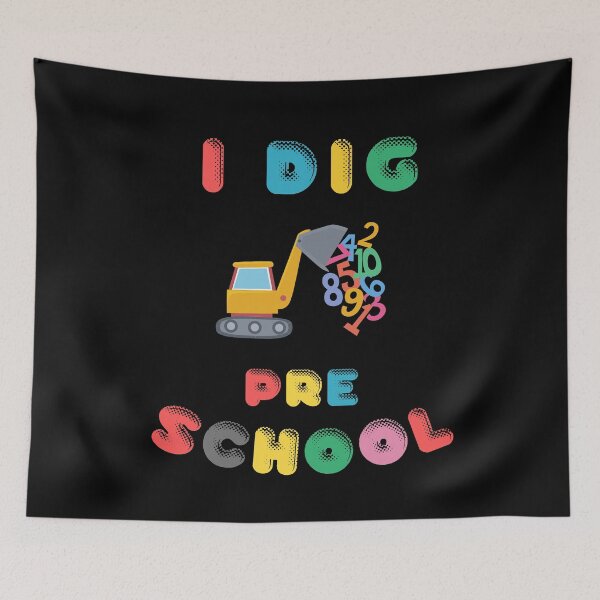 Item preview, I Dig Preschool - Digger with Flying Numbers - Gift for Son designed and sold by CactusFamily.