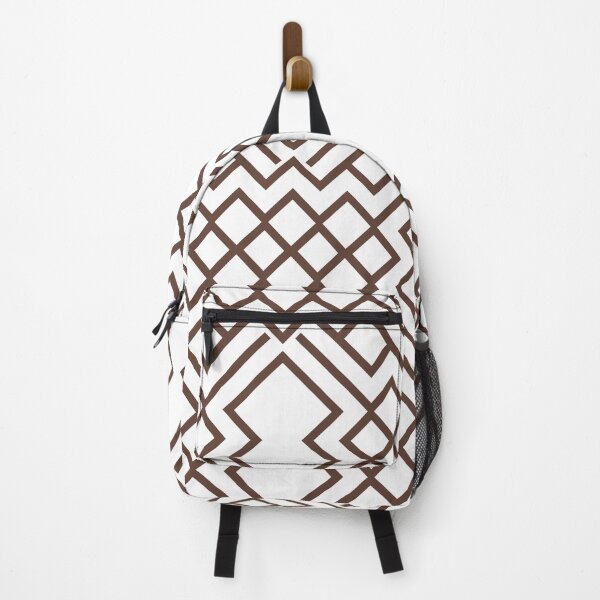 Item preview, Medium Brown and White Geometrical Shape Pattern Pantone 2022 Trending Summer Color - Hue - Shade - Colour Downtown Brown 19-1223 designed and sold by ColorOfTheYears.