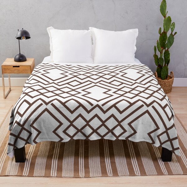 Item preview, Medium Brown and White Geometrical Shape Pattern Pantone 2022 Trending Summer Color - Hue - Shade - Colour Downtown Brown 19-1223 designed and sold by ColorOfTheYears.