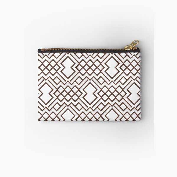Item preview, Medium Brown and White Geometrical Shape Pattern Pantone 2022 Trending Summer Color - Hue - Shade - Colour Downtown Brown 19-1223 designed and sold by ColorOfTheYears.