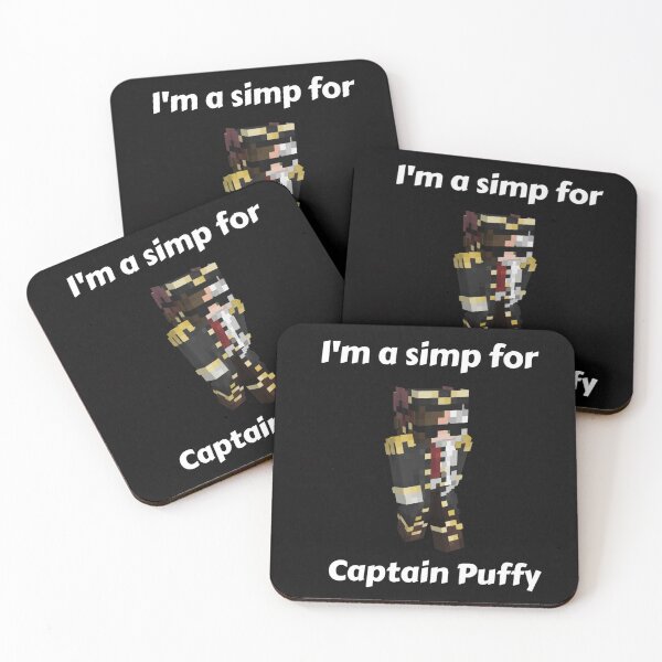 Item preview, I'm a simp for Captain Puffy (Black Base) designed and sold by thecorvidking.
