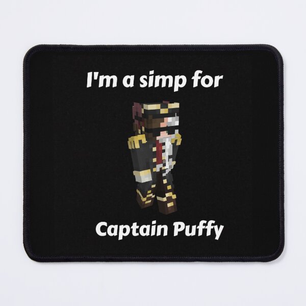 Item preview, I'm a simp for Captain Puffy (Black Base) designed and sold by thecorvidking.