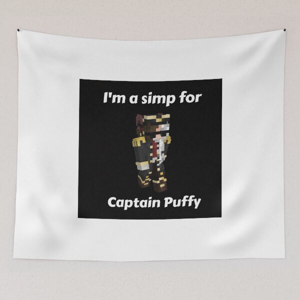 Item preview, I'm a simp for Captain Puffy (Black Base) designed and sold by thecorvidking.