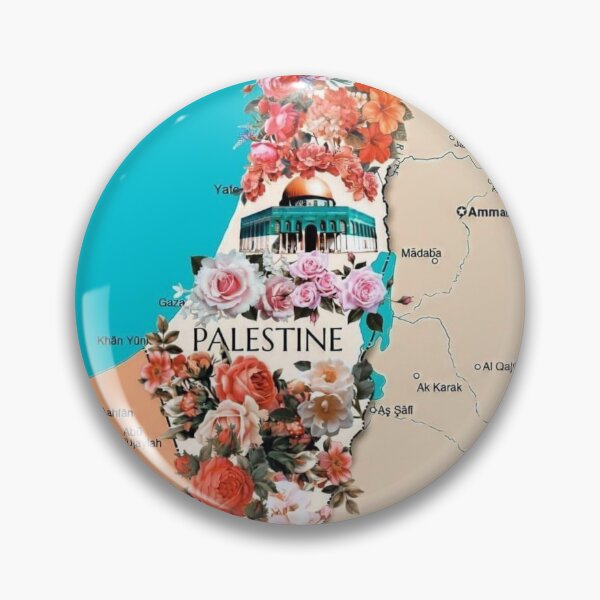 Item preview, Floral Roses Palestine Map Proud Palestinian Map Cities Al Quds Large City In Palestine County designed and sold by Dr.YesOrNo.