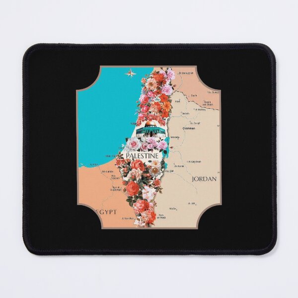 Item preview, Floral Roses Palestine Map Proud Palestinian Map Cities Al Quds Large City In Palestine County designed and sold by Dr.YesOrNo.