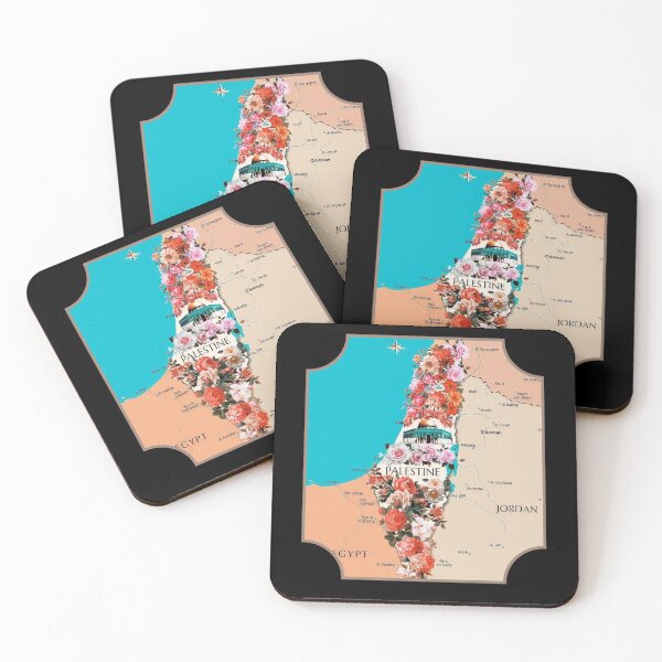 Item preview, Floral Roses Palestine Map Proud Palestinian Map Cities Al Quds Large City In Palestine County designed and sold by Dr.YesOrNo.