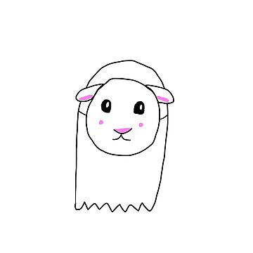 Artwork thumbnail, a ghost wearing a halloween sheep mask by Marti Mills