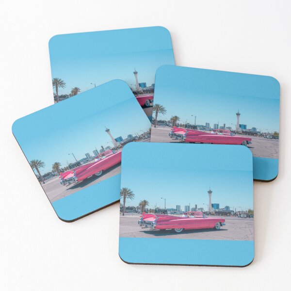 Item preview, Super Crazy Classic Car - Hot August Nights, pink sport cars in town with palm trees designed and sold by navuno.