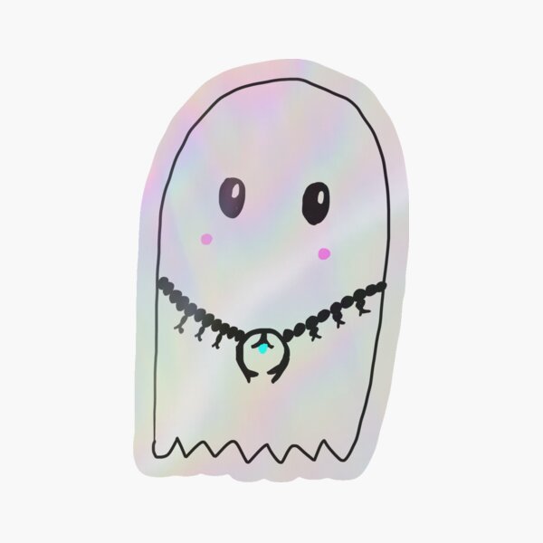 a ghost wearing a squash blossom necklace Holographic Sticker