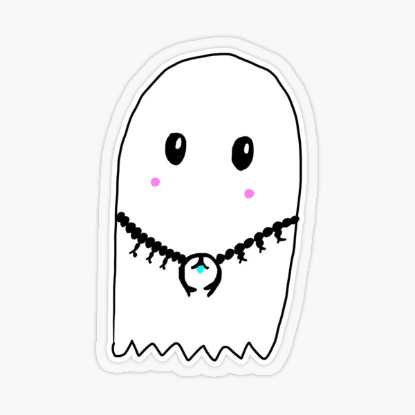 a ghost wearing a squash blossom necklace  Transparent Sticker