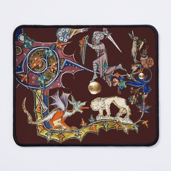 Item preview, WEIRD BESTIARY,MEDIEVAL KNIGHT FIGHTING SNAIL,DRAGON AND LION IN RED BROWN by Bulgan Lumini designed and sold by BulganLumini.