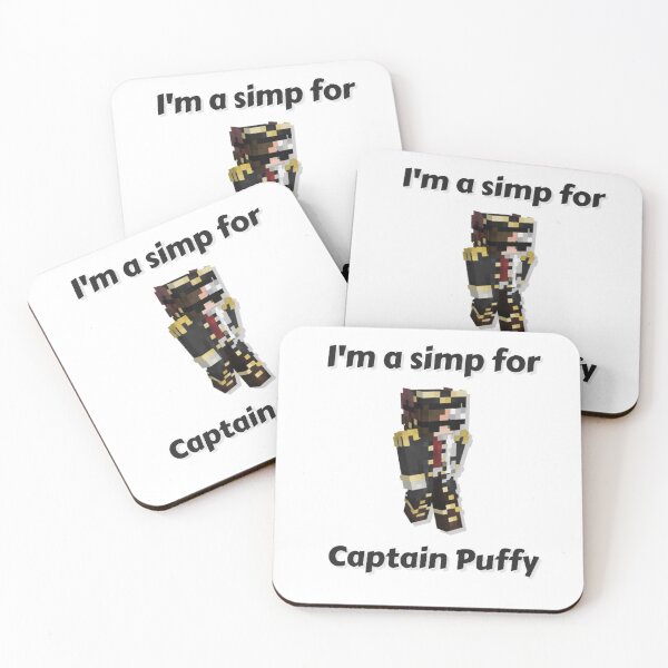 Item preview, I'm a simp for Captain Puffy (White Base) designed and sold by thecorvidking.