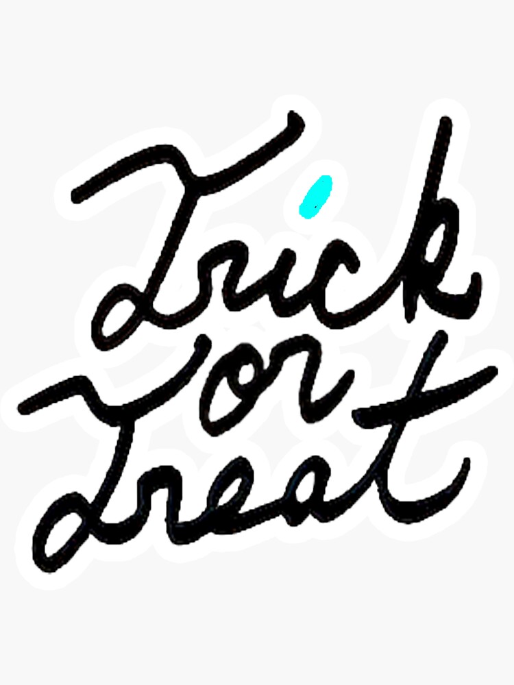 Thumbnail 3 of 3, Sticker, trick or treat hand written designed and sold by pixiebat8.