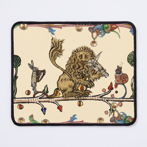 Item preview, WEIRD MEDIEVAL BESTIARY MAKING MUSIC Violinist Lion,Hare And Snail Cat by Bulgan Lumini designed and sold by BulganLumini.