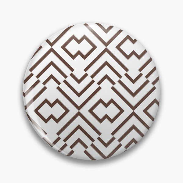 Item preview, Medium Brown and White Art Deco Shape Pattern Pantone 2022 Trending Summer Color - Hue - Shade - Colour Downtown Brown 19-1223 designed and sold by ColorOfTheYears.