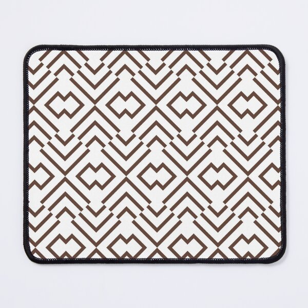 Item preview, Medium Brown and White Art Deco Shape Pattern Pantone 2022 Trending Summer Color - Hue - Shade - Colour Downtown Brown 19-1223 designed and sold by ColorOfTheYears.