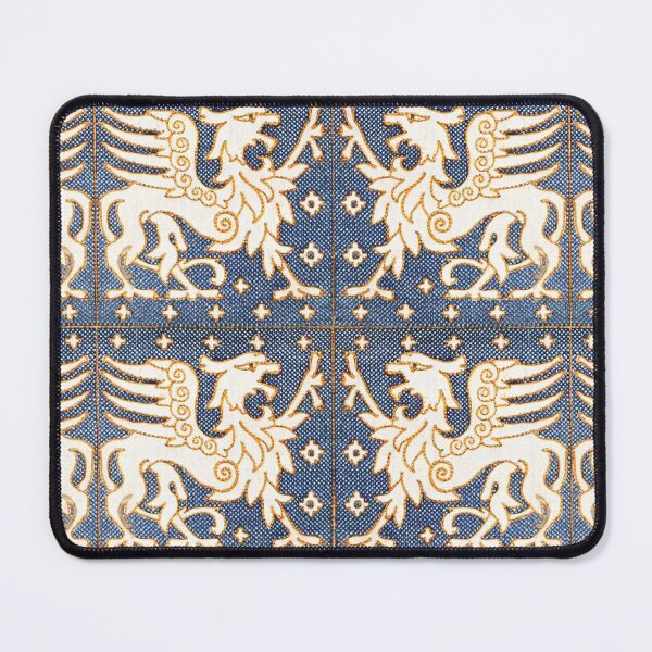 Item preview, GOLD WHITE GRYPHONS IN BLUE Medieval Bestiary designed and sold by BulganLumini.