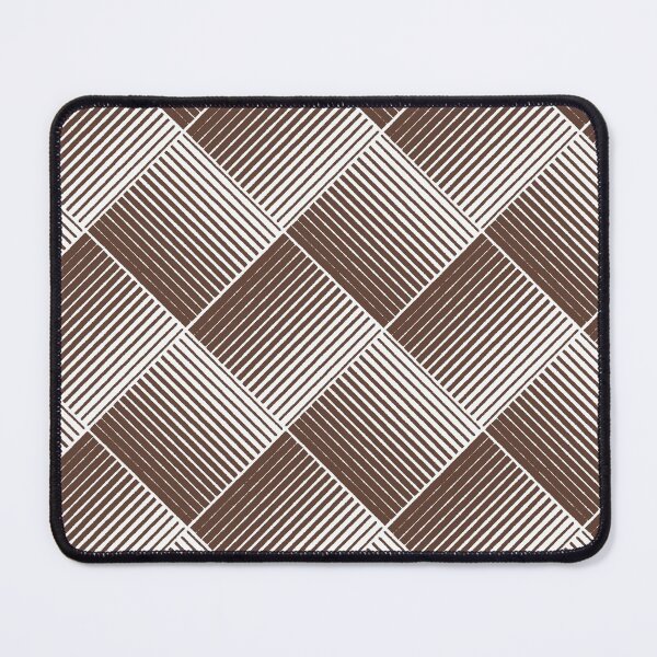 Item preview, Medium Brown and White Mosaic Stripe Pattern Pantone 2022 Trending Summer Color - Hue - Shade - Colour Downtown Brown 19-1223 designed and sold by ColorOfTheYears.