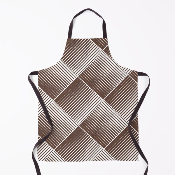 Item preview, Medium Brown and White Mosaic Stripe Pattern Pantone 2022 Trending Summer Color - Hue - Shade - Colour Downtown Brown 19-1223 designed and sold by ColorOfTheYears.