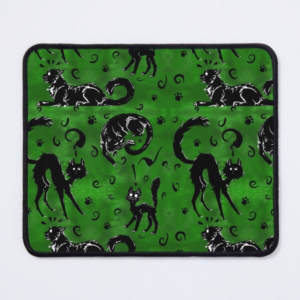 Item preview, Spoopy Kittehs in Bright Green designed and sold by LauraGarabedian.