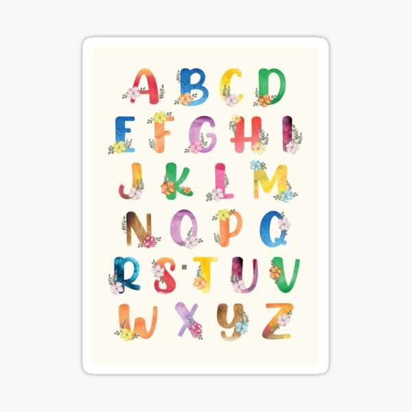 Item preview, Colorful Kids Alphabet with Flowers and Leaves designed and sold by The  Storymaster.