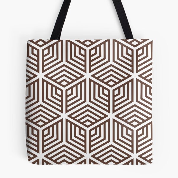Item preview, Pares de patrones geométricos de cubo blanco y marrón medio Pantone 2022 Trending Summer Color - Matiz - Shade - Color Downtown Brown 19-1223 designed and sold by ColorOfTheYears.