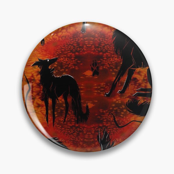 Item preview, Spoopy Silken Dogs in Fiery Pumpkin designed and sold by LauraGarabedian.