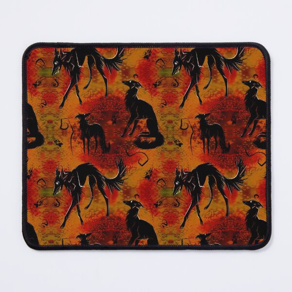 Item preview, Spoopy Silken Dogs in Fiery Pumpkin designed and sold by LauraGarabedian.