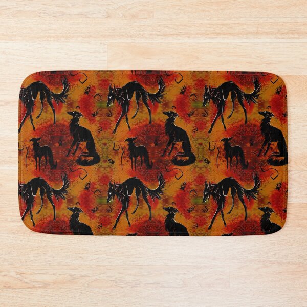 Item preview, Spoopy Silken Dogs in Fiery Pumpkin designed and sold by LauraGarabedian.