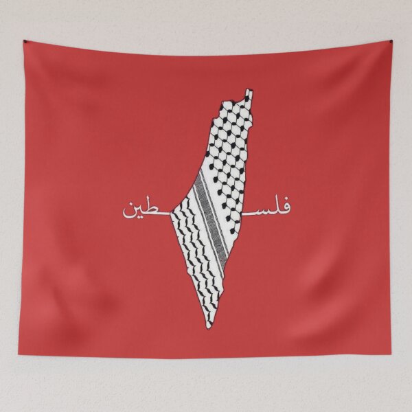 Item preview, Traditional Shemagh Keffiea Palestine Jordan Scarf Red Pattern, Palestine Map Proud Palestinian Map Cities Al Quds Large City In Palestine County designed and sold by Dr.YesOrNo.