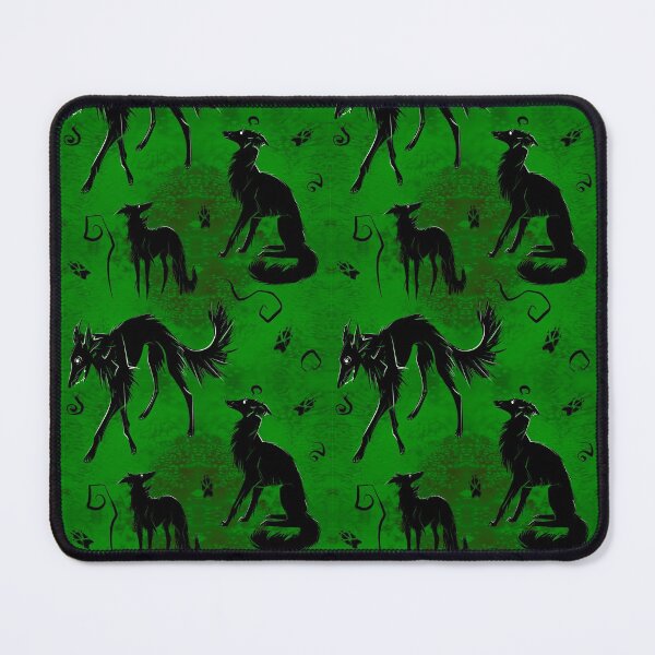 Item preview, Spoopy Silken Dogs in Bright Green designed and sold by LauraGarabedian.
