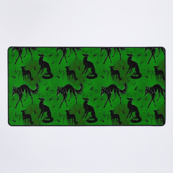 Item preview, Spoopy Silken Dogs in Bright Green designed and sold by LauraGarabedian.