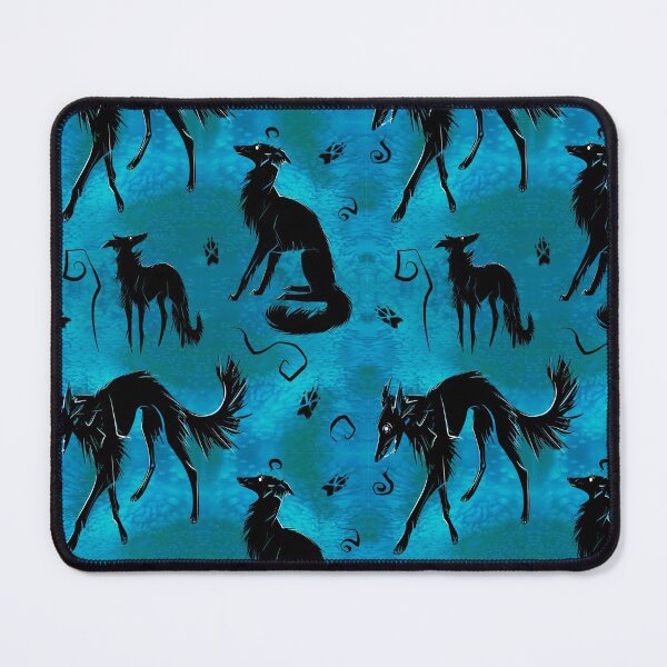Item preview, Spoopy Silken Dogs in Aqua designed and sold by LauraGarabedian.