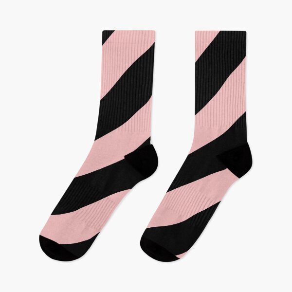 Artikelvorschau, Pastellrosa und schwarzes diagonales Streifenmuster 2022 Color Summer Hue - Shade - Color Pantone First Blush 13-2003 entworfen und verkauft von ColorOfTheYears.