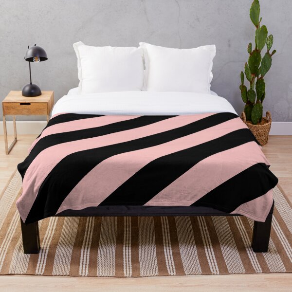 Item preview, Patrón de rayas diagonales rosa pastel y negro Color 2022 Tono de verano - Sombra - Color Pantone First Blush 13-2003 designed and sold by ColorOfTheYears.