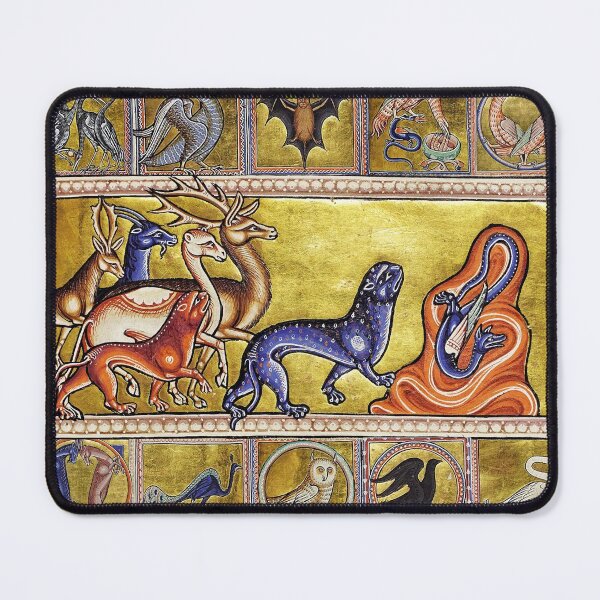 Item preview, MEDIEVAL BESTIARY,DEERS,GOAT,CAMEL PANTHER,SNAKE DRAGON,FANTASTIC ANIMALS IN GOLD RED BLUE COLORS designed and sold by BulganLumini.