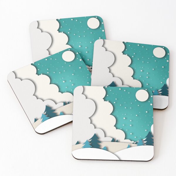 Item preview, Abstract blue winter christmas night designed and sold by Cattigal.