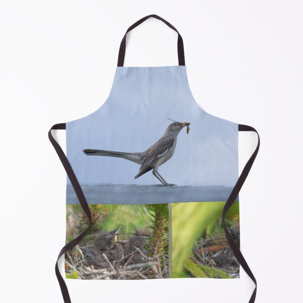 Item preview, Mockingbird with food for its babies collage designed and sold by Zina Stromberg.