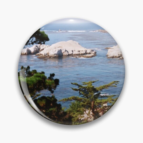Item preview, Monterey Bay View, Bordered by Trees, With Rock Formations - Digital Oil Painting V2 designed and sold by FoxyParrot.