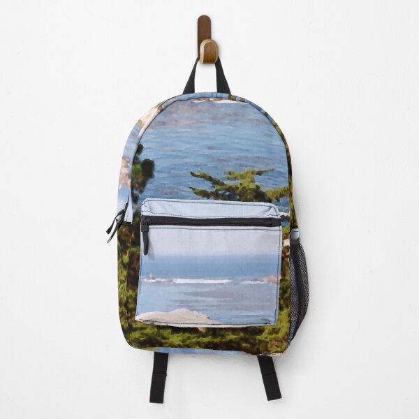 Item preview, Monterey Bay View, Bordered by Trees, With Rock Formations - Digital Oil Painting V2 designed and sold by FoxyParrot.
