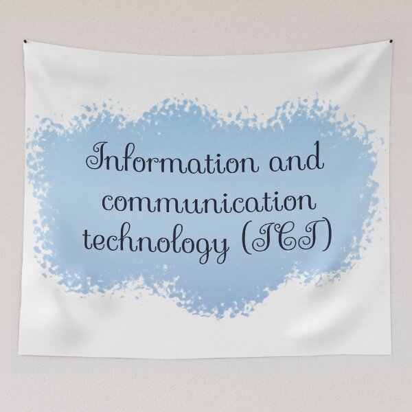 Item preview, ICT - Information and Communication Technology School Subject Label - white designed and sold by IrinchiDE.