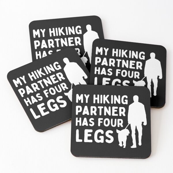 Item preview, hiking partner has four legs (dark) designed and sold by harshini2art.