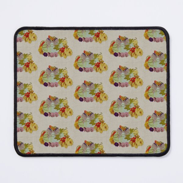 Item preview, Pattern Fall Floral and blue pumpkin burnt effect on burlap designed and sold by Eejee-SK.