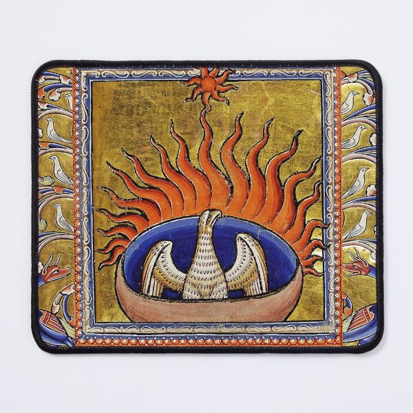 Item preview, MEDIEVAL BESTIARY,PHOENIX IN RED FLAMES,TREE OF LIFE ,BIRDS,DRAGONS FANTASTIC ANIMALS IN GOLD RED BLUE COLORS designed and sold by BulganLumini.