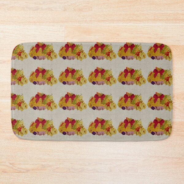 Item preview, Pattern Fall Floral and orange pumpkin burnt effect on burlap designed and sold by Eejee-SK.