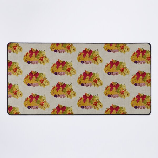 Item preview, Pattern Fall Floral and orange pumpkin burnt effect on burlap designed and sold by Eejee-SK.