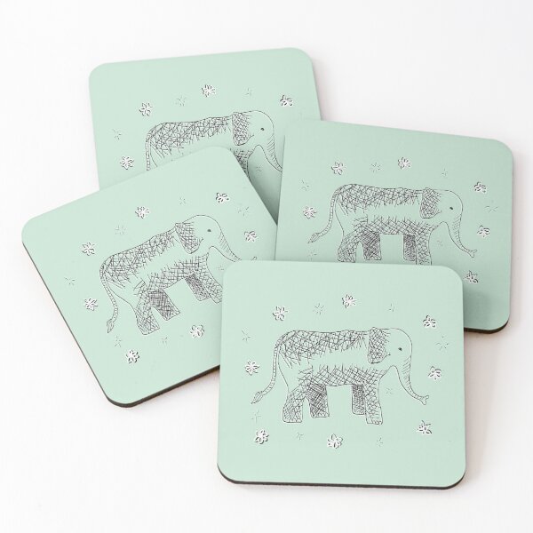 Item preview, Elephant with flowers and stars designed and sold by Rosemaryart.