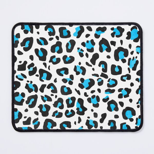 Item preview, Bright Blue, Black and White Leopard Print All Over Animal Pattern designed and sold by Bumblefuzzies.